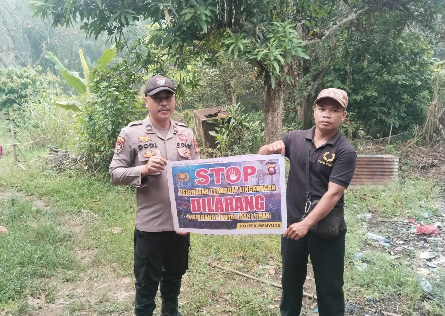 Samapta Polsek Menyuke Imbau Warga Desa Darit Cegah Karhutla
