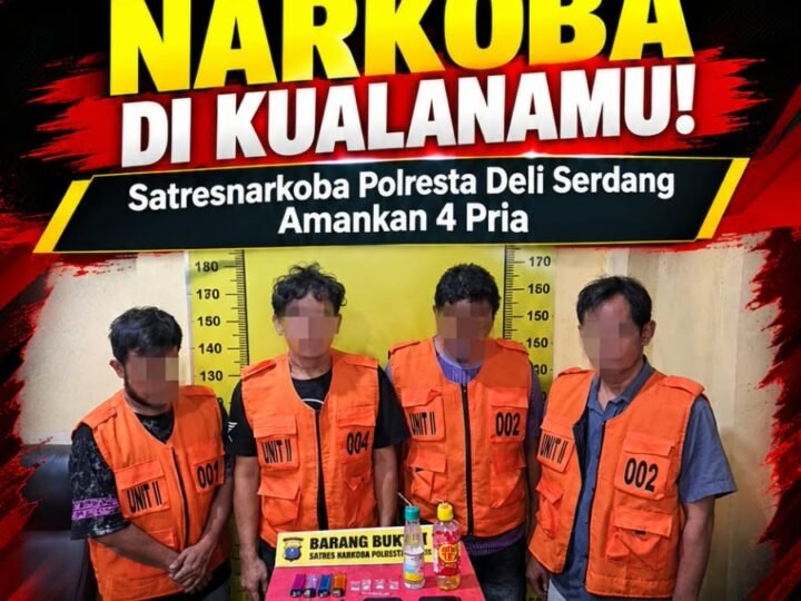 Satresnarkoba Polresta Deli Serdang Gerebek Sarang Narkoba di Kualanamu, 4 Pria Diamankan
