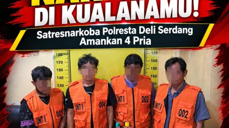 Satresnarkoba Polresta Deli Serdang Gerebek Sarang Narkoba di Kualanamu, 4 Pria Diamankan