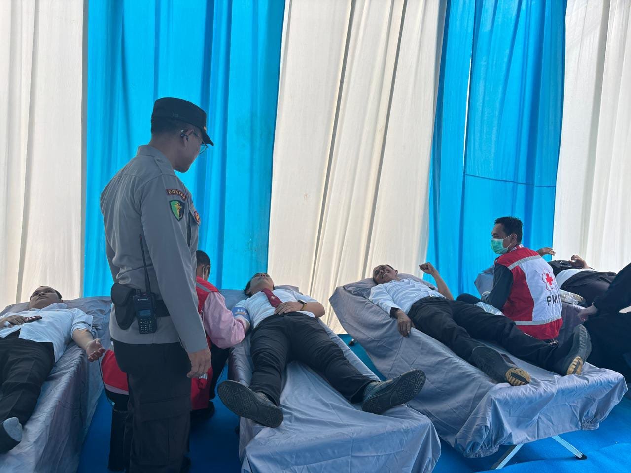Dalam Rangka Memperingati HUT ke 75 Bidang Hubungan Masyarakat Polri, Polres Lubuk Linggau Menyelenggarakan Kegiatan Sosial Donor Darah
