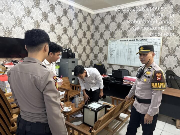 Respons Cepat Layanan 110 Polres Landak, Polisi Tindak Lanjuti Percobaan Pencurian Kotak Amal Masjid Besar Suhada