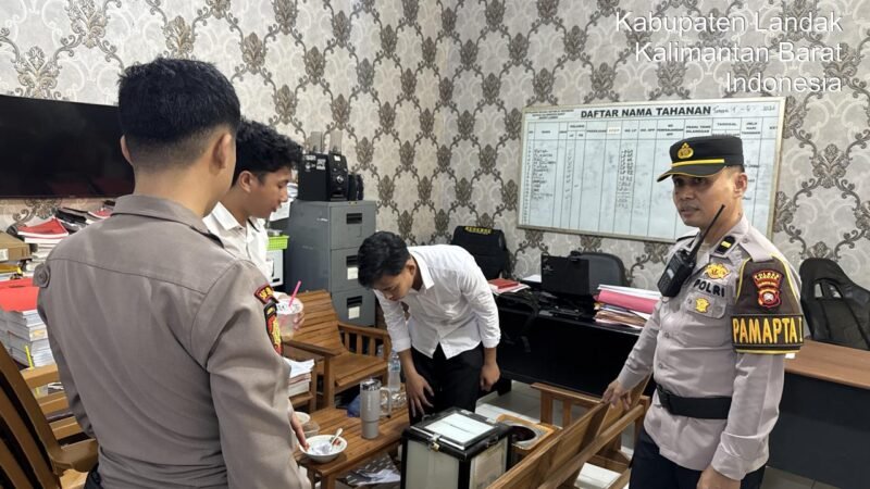 Respons Cepat Layanan 110 Polres Landak, Polisi Tindak Lanjuti Percobaan Pencurian Kotak Amal Masjid Besar Suhada