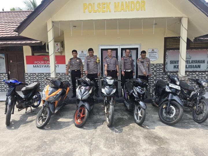 Tegas! Polsek Mandor Amankan 7 Motor Berknalpot Tidak Standar dalam Ops Patuh Kapuas 2026