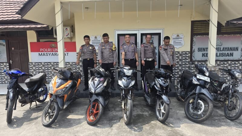 Tegas! Polsek Mandor Amankan 7 Motor Berknalpot Tidak Standar dalam Ops Patuh Kapuas 2026