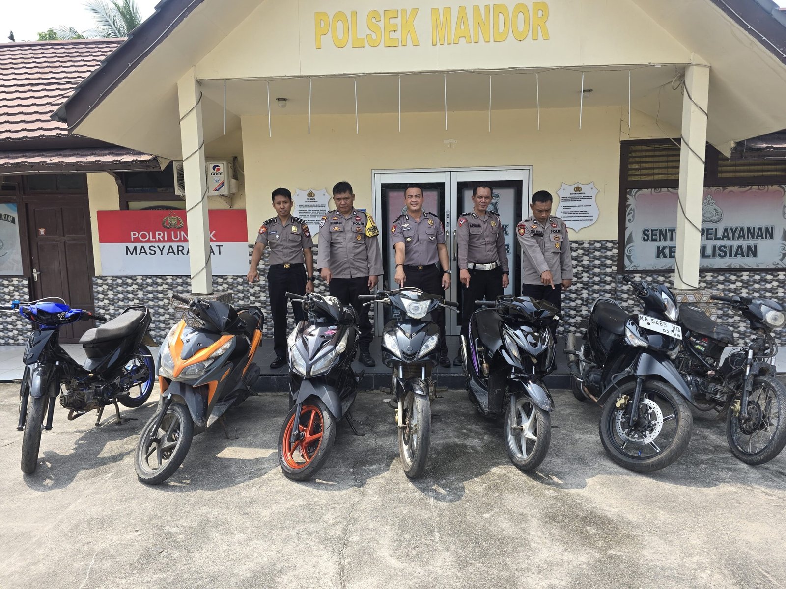 Tegas! Polsek Mandor Amankan 7 Motor Berknalpot Tidak Standar dalam Ops Patuh Kapuas 2026