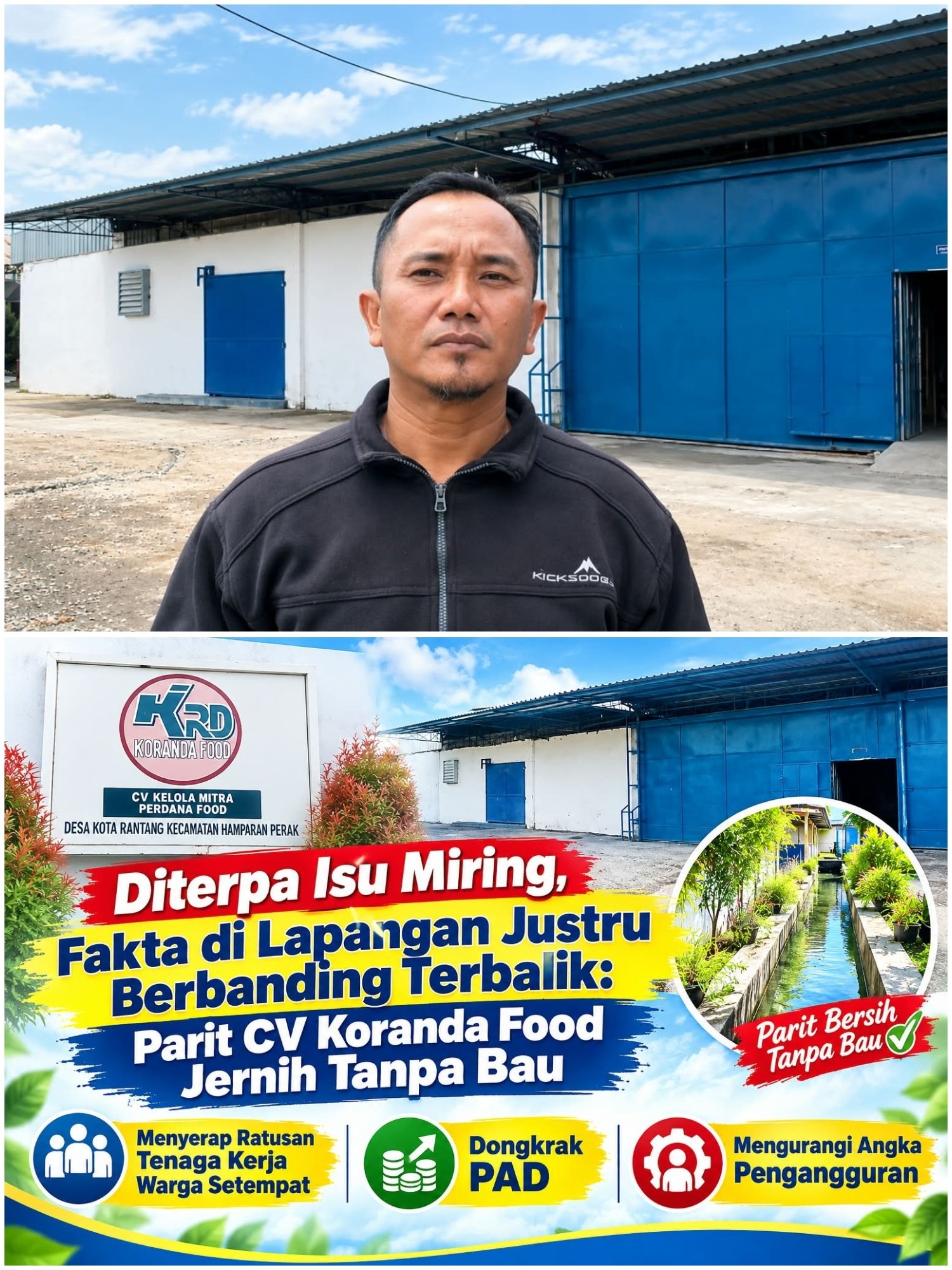 Kabar Miring Tak Terbukti, Investigasi Lapangan Ungkap Saluran Air di CV Koranda Food Bersih dan Terawat